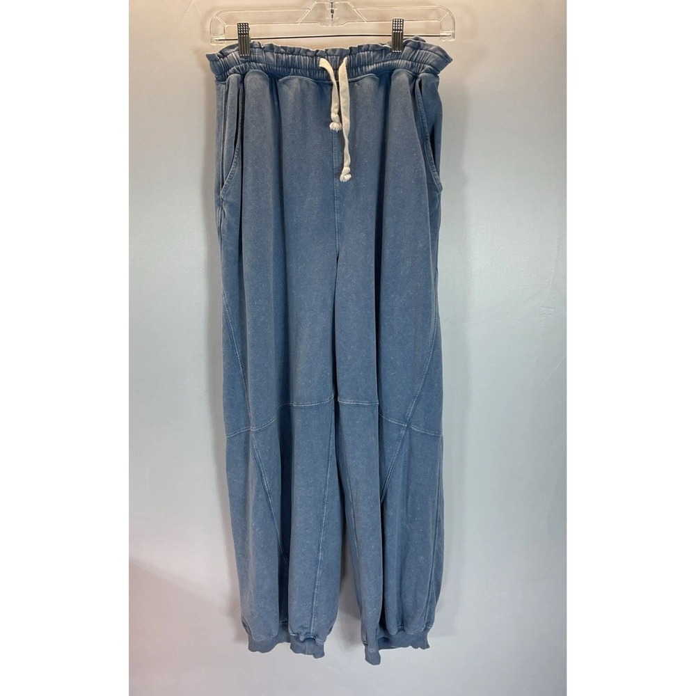 Aerie Baggy Barrel Leg Fleece Pant Sweatpants Chambray Size S - Picture 4 of 11